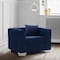 Armen Living Cambridge Contemporary Chair in Brushed Stainless Steel and Blue Velvet LCCM1BLUE - alternate 3